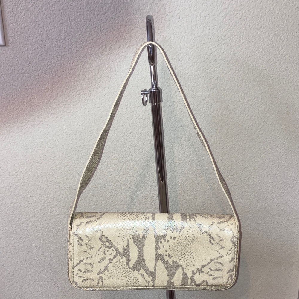 Escada Gold Python Snakeskin Look Shoulder Purse - image 1